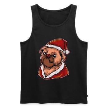 Christmas Ugly Christmas Gift Xmas Pug Pug - Men's Premium Organic Tank Top - black - Front - Michal (187cm)