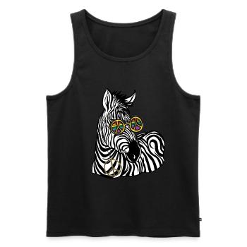 Hippie Tshirt Peace Movement Woodstock Boho Groove - Men's Premium Organic Tank Top - black - Front - Michal (187cm)