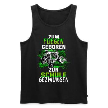 Motocross Tshirt Für Herren Damen Enduro Supermoto - Männer Premium Bio Tank Top - Schwarz - Vorne - Michal (187cm)