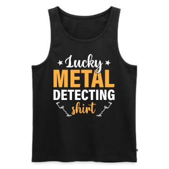 Dirt Fishing - Lucky Metal-Detecting - Men's Premium Organic Tank Top - black - Front - Michal (187cm)