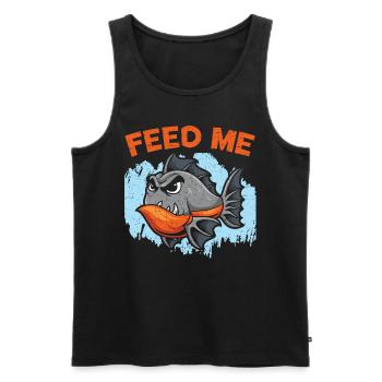 Feed me Piranha Collector Aquarist Fish Farming - Men's Premium Organic Tank Top - black - Front - Michal (187cm)