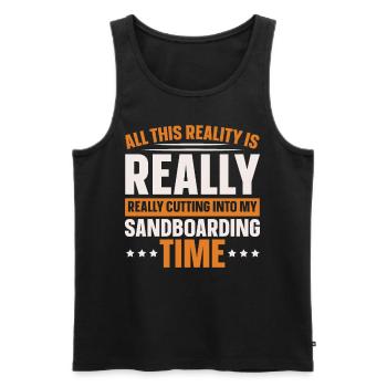 Sandboard Love Boardsport Sand Dune Sandboarding - Men's Premium Organic Tank Top - black - Front - AI Model Male 178 light (178cm)