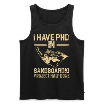 Sandboarding Love Boardsport Sand Sand Dune Sandbo - Men's Premium Organic Tank Top - black - Front - AI Model Male 178 light (178cm)