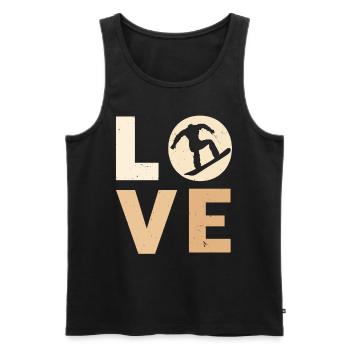 Sandboard Love Boardsport Sand Dune Sandboarding - Men's Premium Organic Tank Top - black - Front - AI Model Male 178 light (178cm)