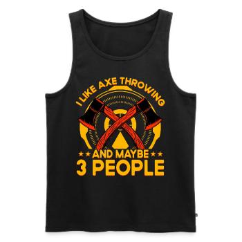I like Axe Throwing and maybe 3 people - Männer Premium Bio Tank Top - Schwarz - Vorne - Michal (187cm)