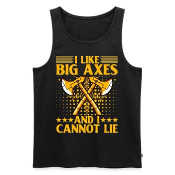 I like Big Axes and cannot lie - Männer Premium Bio Tank Top - Schwarz - Vorne - Michal (187cm)
