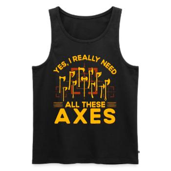 Yes, I really need all these Axes - Männer Premium Bio Tank Top - Schwarz - Vorne - Michal (187cm)
