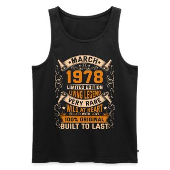 Birthday Legends 100% Original March 1978 - Männer Premium Bio Tank Top - Schwarz - Vorne - Michal (187cm)