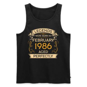Geburtstag Legends Were Born Ins Februar 1986 - Männer Premium Bio Tank Top - Schwarz - Vorne - Michal (187cm)