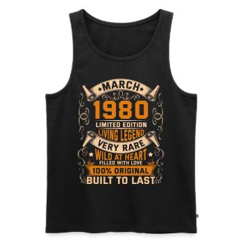 Birthday Legends 100% Original March 1980 - Männer Premium Bio Tank Top - Schwarz - Vorne - Michal (187cm)