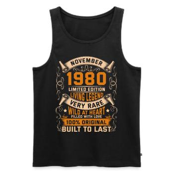 Birthday Legends 100% Original November 1980 - Männer Premium Bio Tank Top - Schwarz - Vorne - Michal (187cm)