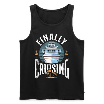 Cruise Ship Vacation Finally - Männer Premium Bio Tank Top - Schwarz - Vorne - AI Model Male 178 light (178cm)