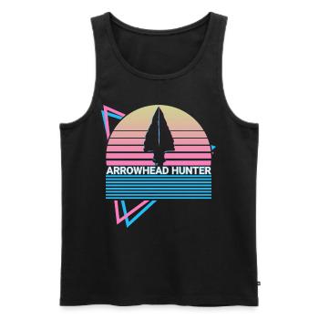 Arrowhead Hunter Retro - Men's Premium Organic Tank Top - black - Front - AI Model Male 178 light (178cm)