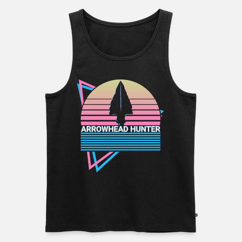Pfeilspitze Jäger Retro - Männer Premium Bio Tank Top - Schwarz