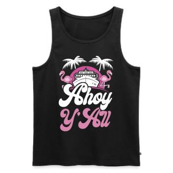 Cruise Ship Vacation Girl Ahoy - Männer Premium Bio Tank Top - Schwarz - Vorne - AI Model Male 178 light (178cm)