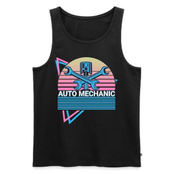 Car mechanic Car mechanic Retro - Men's Premium Organic Tank Top - black - Front - Michal (187cm)