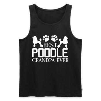 Cadeau pour propriétaire de chien caniche - Débardeur bio Premium Homme - noir - Devant - Michal (187cm)