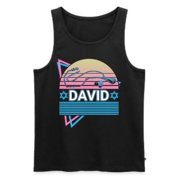 David Christian Christianity Retro - Men's Premium Organic Tank Top - black - Front - AI Model Male 178 light (178cm)