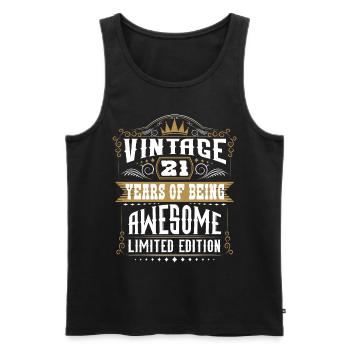 21 Years Of Being Awesome 21 Birthday 21 Years - Men's Premium Organic Tank Top - black - Front - AI Model Male 178 light (178cm)