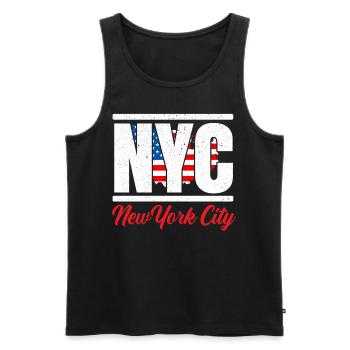 New York États-Unis Amérique New York Empire Stater - Débardeur bio Premium Homme - noir - Devant - Michal (187cm)