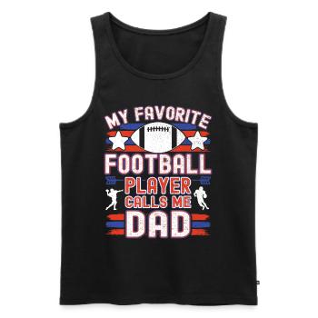 Football américain Papa Père Papa Joueur de football - Débardeur bio Premium Homme - noir - Devant - Michal (187cm)