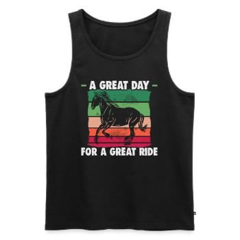 Design équestre et équestre pour les amoureux des chevaux - Débardeur bio Premium Homme - noir - Devant - AI Model Male 178 light (178cm)