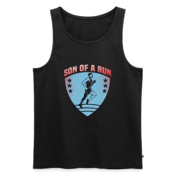 Running Marathon Runner Running - Débardeur bio Premium Homme - noir - Devant - AI Model Male 178 light (178cm)