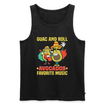 Avocado design for vegetarians and vegans - Men's Premium Organic Tank Top - black - Front - Michal (187cm)