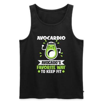 Avocardio Design für Vegetarier und Veganer - Männer Premium Bio Tank Top - Schwarz - Vorne - Michal (187cm)