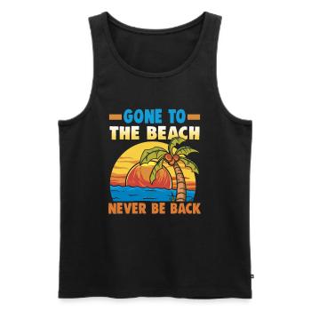 Strandurlaub am Meer Design Strandmotiv - Männer Premium Bio Tank Top - Schwarz - Vorne - Michal (187cm)