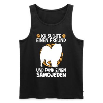 Suchte meinen Samojede Schlittenhund - Männer Premium Bio Tank Top - Schwarz - Vorne - Michal (187cm)