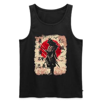 Samurai Japanischer Krieger Schwertkämpfer Kanji - Männer Premium Bio Tank Top - Schwarz - Vorne - AI Model Male 178 light (178cm)
