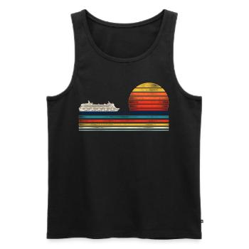 Croisière Vacances Rétro Vintage - Débardeur bio Premium Homme - noir - Devant - Michal (187cm)
