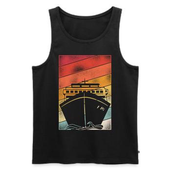 Croisière Vacances Rétro Vintage - Débardeur bio Premium Homme - noir - Devant - Michal (187cm)