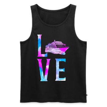 Cruise Ship Vacation Watercolor - Männer Premium Bio Tank Top - Schwarz - Vorne - AI Model Male 178 light (178cm)