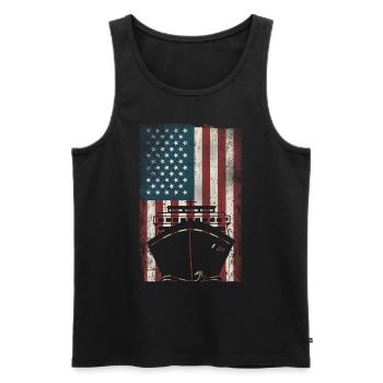 Bateau de croisière Vacances Pavillon américain - Débardeur bio Premium Homme - noir - Devant - Michal (187cm)