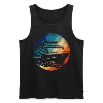 Croisière Vacances Rétro Vintage - Débardeur bio Premium Homme - noir - Devant - Michal (187cm)