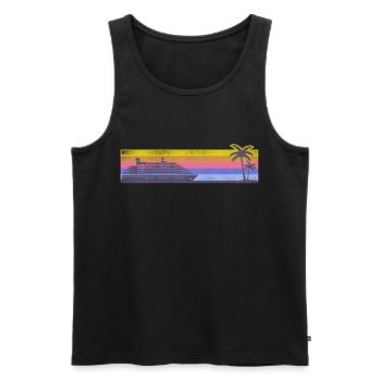 Croisière Vacances Rétro Vintage - Débardeur bio Premium Homme - noir - Devant - Michal (187cm)