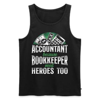 Accountant Bookkeeper Accounting - Men's Premium Organic Tank Top - black - Front - AI Model Male 178 light (178cm)