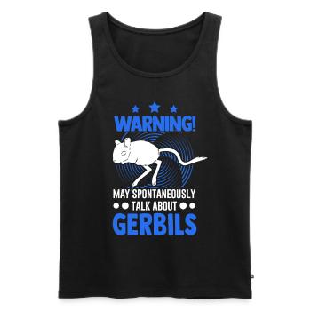 Warning Gerbil racing rat gerbil - Men's Premium Organic Tank Top - black - Front - AI Model Male 178 light (178cm)