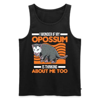 Opossum Possum Beutelratte - Männer Premium Bio Tank Top - Schwarz - Vorne - AI Model Male 178 light (178cm)