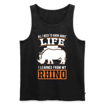 Rhinocéros Cadeau Rhinocéros - Débardeur bio Premium Homme - noir - Devant - Michal (187cm)