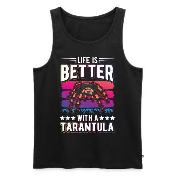 La vie est meilleure avec une Tarentule Tarantel - Débardeur bio Premium Homme - noir - Devant - Michal (187cm)