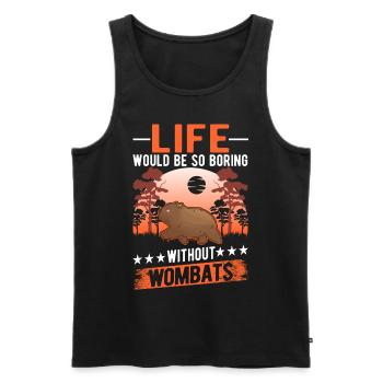 Wombat australien - Débardeur bio Premium Homme - noir - Devant - Michal (187cm)