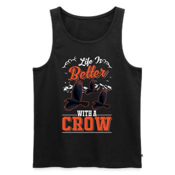 Life is better with a Crow Crow Raven Crow Crow - Men's Premium Organic Tank Top - black - Front - AI Model Male 178 light (178cm)