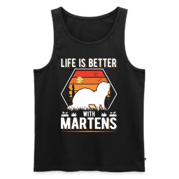 Life is better with Martens Marder Tree Marten - Men's Premium Organic Tank Top - black - Front - AI Model Male 178 light (178cm)