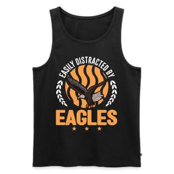 Easily distracted by Eagles Golden Eagle Eagle - Men's Premium Organic Tank Top - black - Front - AI Model Male 178 light (178cm)