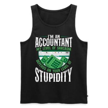 Accountant Bookkeeper Accounting - Men's Premium Organic Tank Top - black - Front - Michal (187cm)