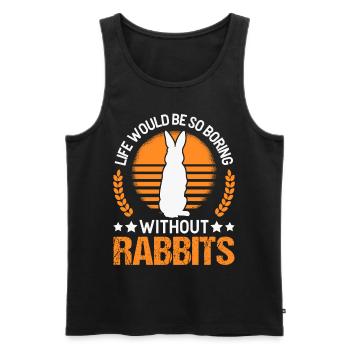 Kaninchen Geschenk Häschen Hase Kaninchen - Männer Premium Bio Tank Top - Schwarz - Vorne - AI Model Male 178 light (178cm)