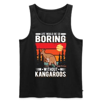 Kangourou australien Kangourou d’Australie - Débardeur bio Premium Homme - noir - Devant - Michal (187cm)